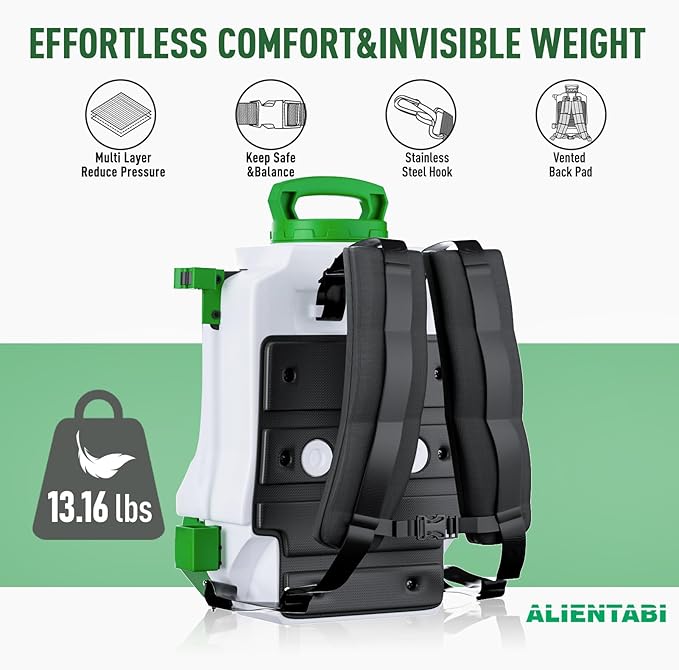 Battery Backpack Sprayer, Battery Powered Backpack Sprayer 36/65 PSI for Low Budget in Lawn and Garden 4GL for Weed/Pest Control, Watering