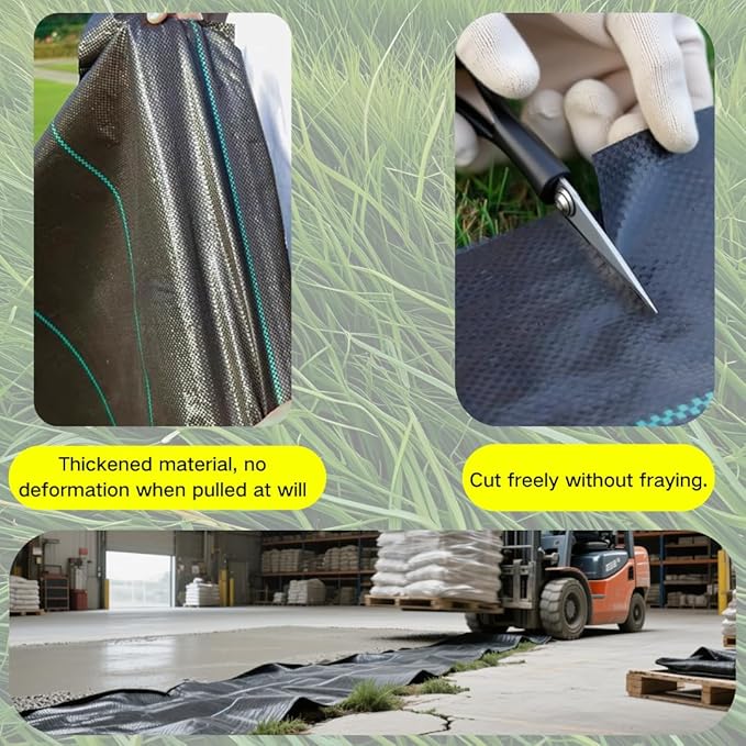 Weed Barrier Fabric Heavy Duty 3FT x 300FT - Premium Landscape Fabric for Weed Control, High Permeability for Agriculture, Gardening, Construction & Driveways