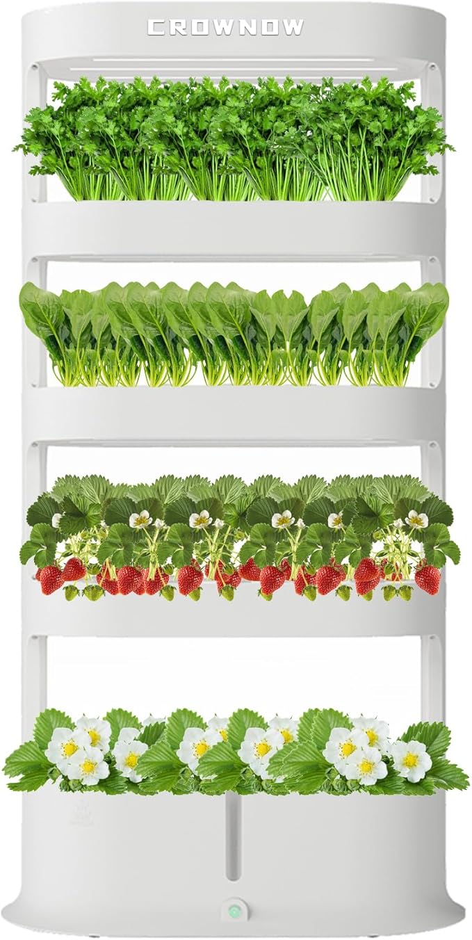 80Pods Hydroponics Growing System Kit,5-Layer Large Capacity Hydroponic Tower with LED Grow Light,Indoor Gardening System with Remote Control(Not Include Battery) for Plants Vegetables Herbs