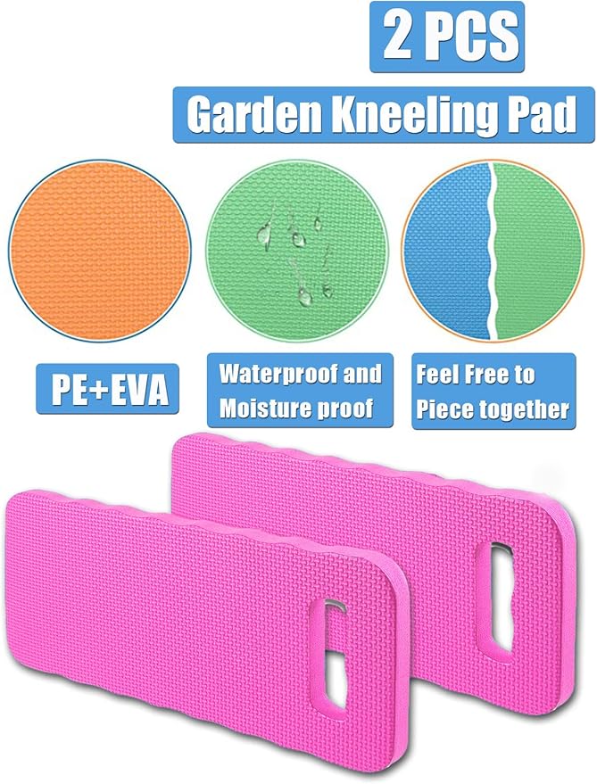 YWSHF 2 PCS Pink Garden Kneeling Pad,Knee Mat Waterproof Foam Knee Pads for Gardening,Cleaning,Baby Bath,Yoga,Praying and Exercise 15.745'' x 7.09'' x 0.79''