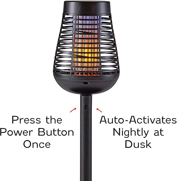 PIC Solar Insect Killer Torch (DFST), Bug Zapper and Accent Light, Solar Bug Zapper - Kills Bugs on Contact