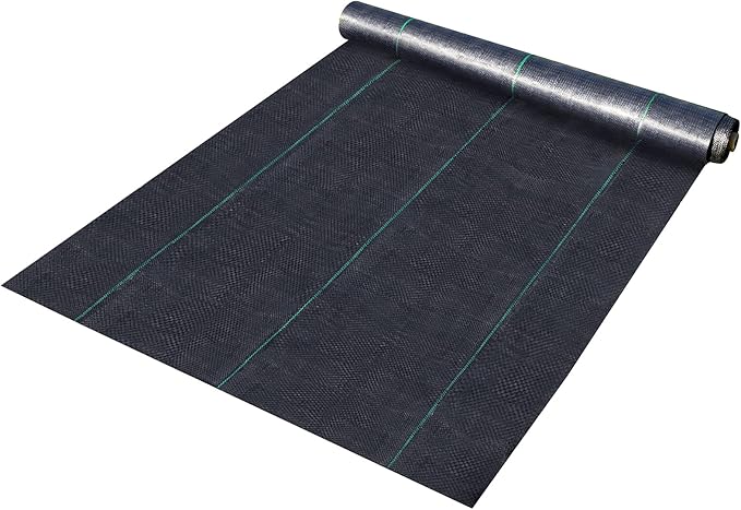 Happybuy 3FTx50FT 5OZ Garden Weed Barrier Landscape Fabric Heavy Duty, Weed Control Fabric for Garden, Weed Blocker Fabric, Geotextile Fabric Under Gravel, Driveway Fabric, Weed Mat Cloth Ground Cover