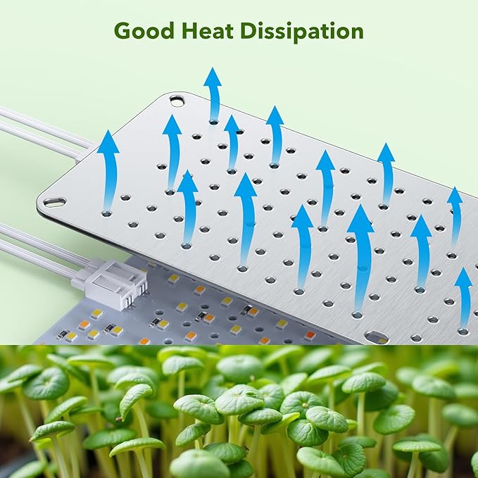 Full Spectrum Grow Lights,60W Plant Grow Lights for Indoor Plants with Daisy Chain Function, Sunlike Spectrum,960 LEDs and 4/8/12/16/20H Timer for Seed Starting(Pack5)