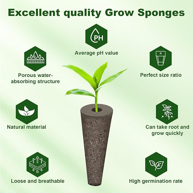 215 Pack Hydroponic Pods Supplies for Aerogarden Pods, Grow Sponges for Hydroponics, Seed Pods Kit with 100 Grow Sponges, 102 Pod Labels,12 Plant Labels, 1 Tweezer for Hydroponic Indoor Garden System