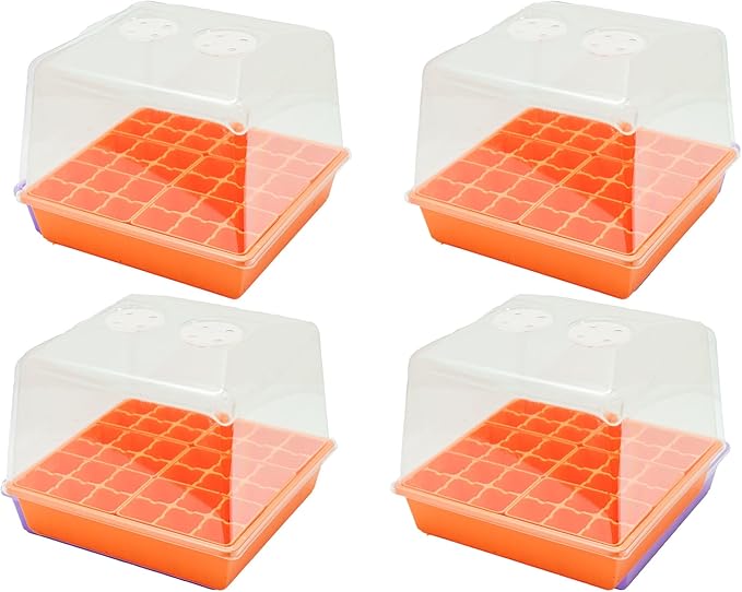 Bootstrap Farmer Countertop Seed Starter Kit in Orange, Reusable 1010 Tray Bundle with Inserts and Humidity Dome