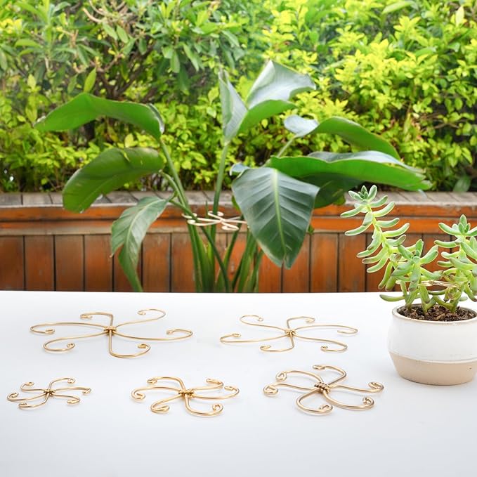 5Pcs Monstera Plant Stem Support Hook (2.75x2.75 inches) - Durable Metal Stem Support for Monstera & Fishbone Cactus, Easy Installation, Ideal Gift for Plant Lovers & Home Decor