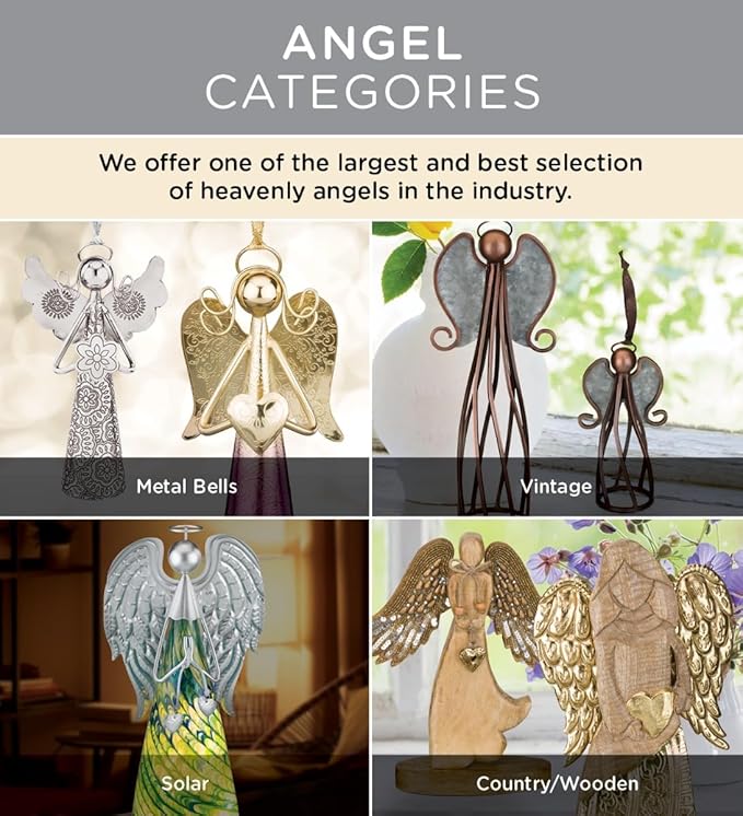 Regal Art & Gift Angel Statue - Metal Indoor/Outdoor Garden Statue Deals, Elegant Garden Decor, Beautiful Gifts for Women, Exquisite Angel Statues for Garden,23-Inch, Black/Gold