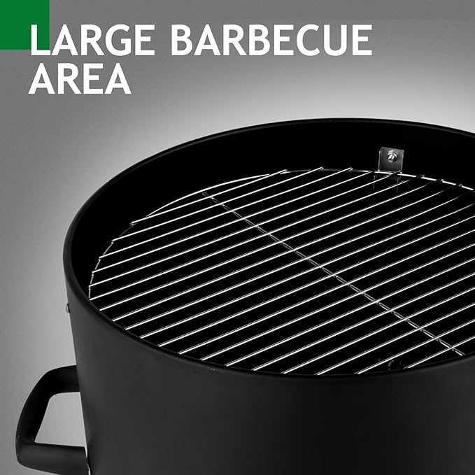19 Inch BBQ Smoker Grill, 3-in-1 Vertical Charcoal Smoker, Heavy Duty Outdoor Bullet Smokers for Meat with Built-In Thermometer, Air Vent, And 2 Access Doors, Idea for Parties, Backyard, Barbecues
