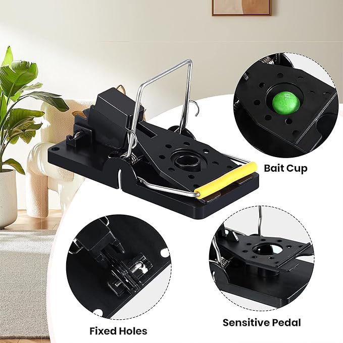 Grandpa Gus's Pest Control Large Snap Traps for Mice/Rats (6 Pack) Bundle with 1 Pack Rodent Lure, Food-Grade Bait, 0.5 oz