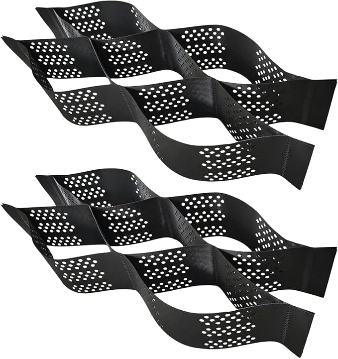 Ground Grid Black Base Grid, Durable Ground Reinforcement for Gardens Yards Pathways Slopes, Parking Landscaping (40x4Ft x 2Inch)