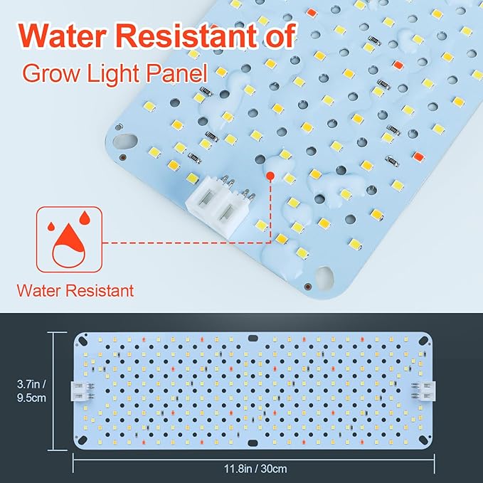FECiDA 4Pack Grow Lights for Seed Starting, 2025 40W Flat Grow Light Panels for Shelves, Under Cabinet/Counter, Greenhouse, Indoor Plants, 4,8,12 Hr Timer, Free Linking