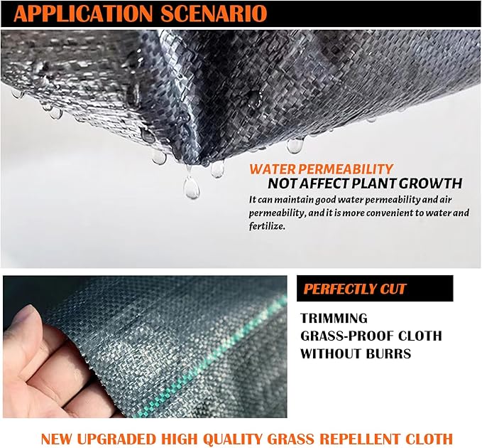 3Size Weed Barrier Landscape Fabric Heavy Duty Woven Ground Cover Weed Cloth Geotextile Fabric Driveway Fabric (3x200FT)