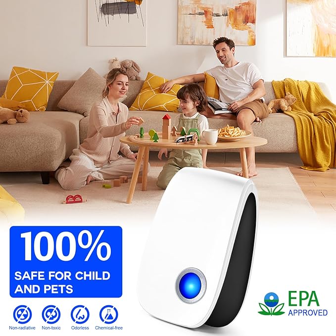 Upgraded Ultrasonic Repellent 12 Pack, Indoor Ultrasonic and Repellent for Roach, Rodent, Mouse, Bugs, Ant, Mosquito, Mice, Spider, Electronic Plug in Pest Control (12)