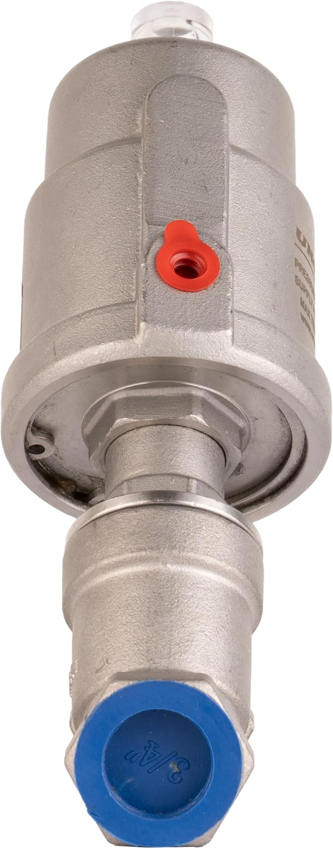 UNOX 1 inch (DN25) Stainless Steel Pneumatic Valve, Angle Seat Design, Normally Closed Steam Air Control, 3-8 Bars Fast Response Industrial Single Acting Valve with Threaded Connection