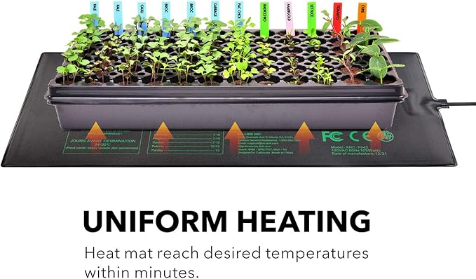 BN-LINK Seedling Heat Mat Warm Hydroponic Heating Pad Waterproof 48" x 20.75" for Seed Starting Greenhouse and Germination