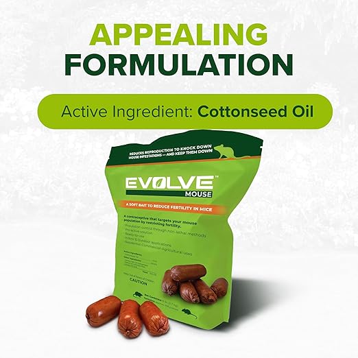 Evolve Mouse Birth Control Soft Bait Sausages – 6 lbs | Not a Poison, Eco-Conscious, Long-Term Population Management