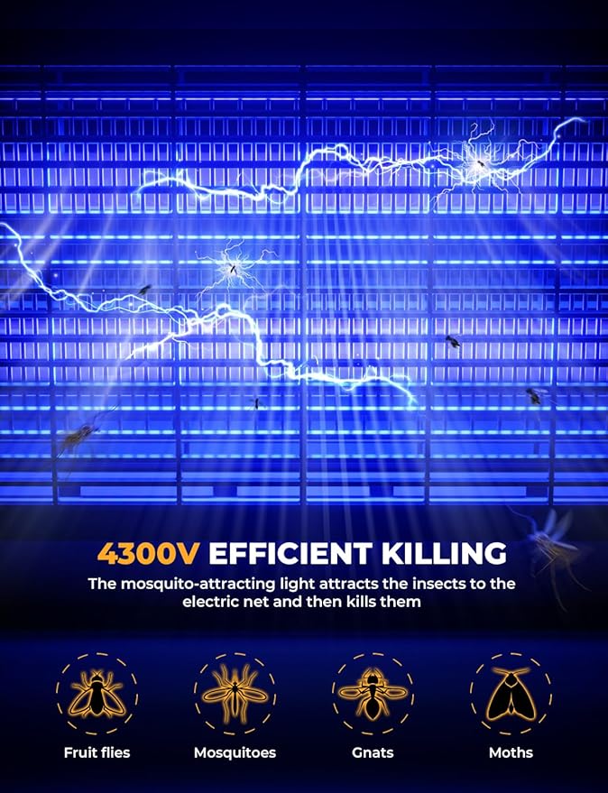 YISSVIC 20W Indoor Bug Zapper Electric Fruit Flies Traps for Indoors Mosquito Zapper Electric Moth Gnat Fly Zapper Extra 2 Bulbs for Home Kitchen Dining Living Room (White)