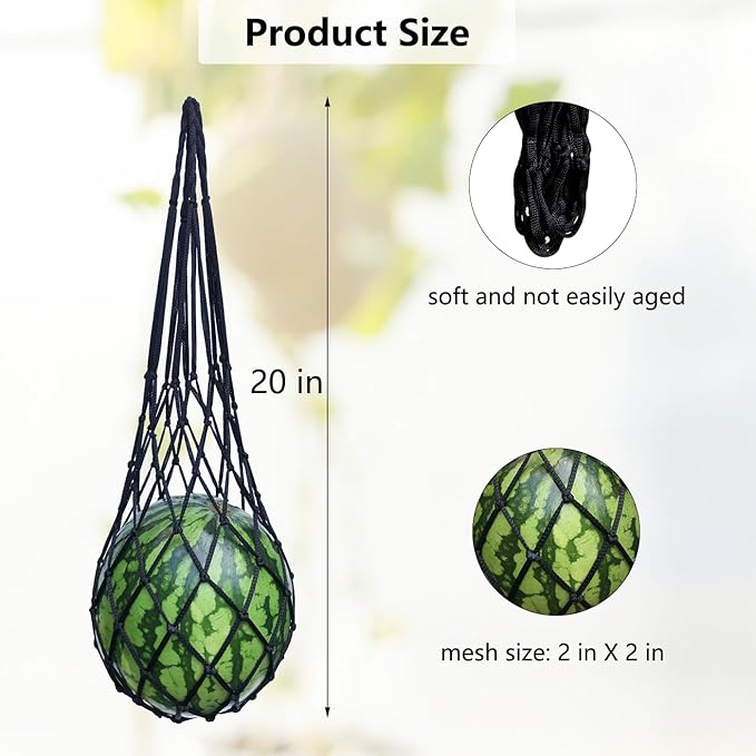 Belit 5-Pack Melon Hammock net Bag to Prevent Falling,Perfect for Growing Cantaloupe Pumpkin Watermelon in Vertical Garden Black