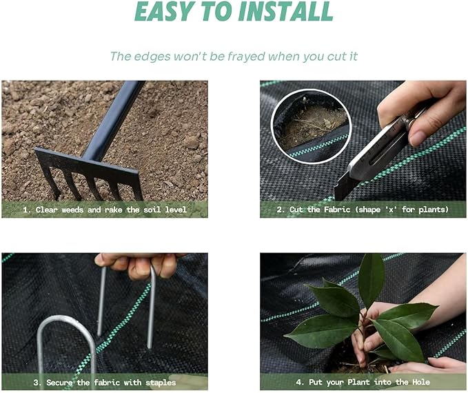 4ft*100ft Landscape Fabric,Weed Barrier Fabric,3.2oz Heavy Duty Weed Blocker Fabric,Weed Contorl for Underlayment,Gardening Weed Mat-Durable,Easy Installation