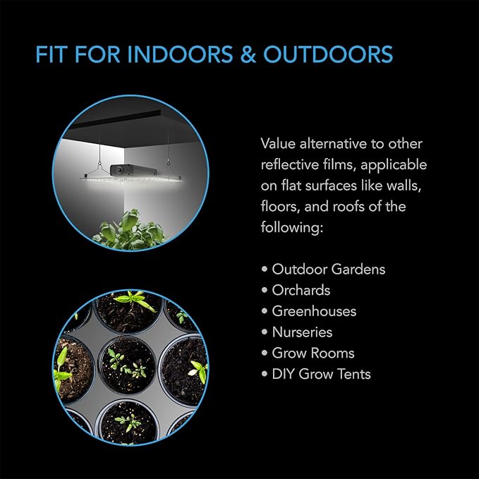 AC Infinity Mylar Film Roll 4' x 100', Reflective PET Foil Sheet, 2 mil Thick Tear-Resistant Cover Vapor Barrier for Greenhouses, Patio, Gardens, and DIY Grow Rooms