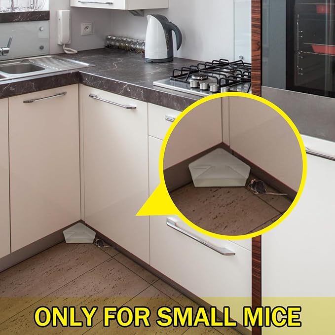 Qualirey 2 Pcs Mice Station with Key Triangle Bait Station Reusable Rodent Trap Bait Box, Keeps Children and Pets Safe Indoor & Outdoor, Bait Not Included, Suitable for Small Mice (Translucent)