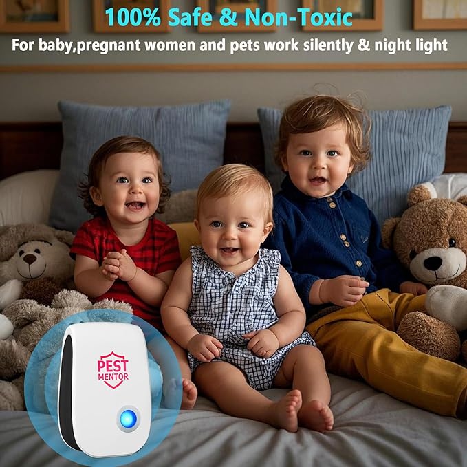 Ultrasonic Pest Control Repeller 10 Packs, Electronic Pest Repellent Mouse Repellent, Indoor Pest Control for Roach Rodent Mouse Bugs Mosquito Mice Spider Ant Fleas Insects Cockroach