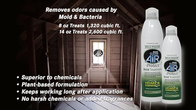Protect™ Home & Commercial Mold-Treatment Plant-Based Mold-Odor Remover Fogger Treatment - eco-friendly solution for a safer and healthier living and working space (8 oz.)