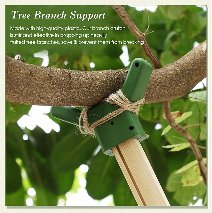 Yungyan 4 Pcs Tree Support, Plastic Fruit Tree Branch Support Device Tree Brace Prevent Them from Breaking for Vineyards Ornamental Gardens Orchards Fits on Standard 1.57 x 1.57 Inch Lumber (Green)
