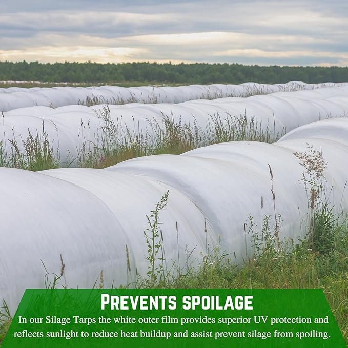 Farm Plastic Supply - Silage Tarp Black/White Plastic Sheeting - 8 Mil - Heavy Duty Polyethylene Plastic Tarp for Silage Cover, Bunker Cover for Farming, Agriculture, Ground Covering (24' x 75')