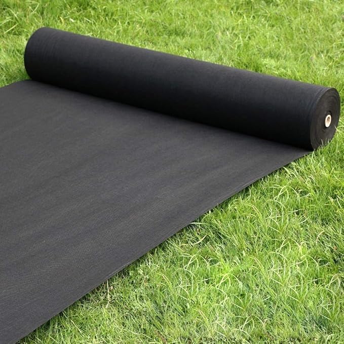 Agfabric 1.5oz 4x50ft Non Woven Weed Barrier Fabric Landscape Heavy Non-Woven Ground Cover for Gardening Mat and Raised Bed, Weed Control