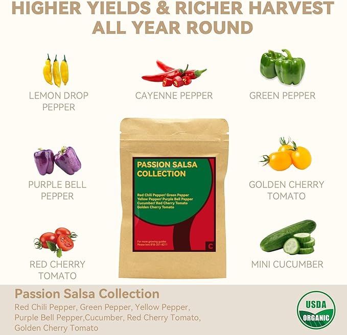 inbloom Salsa Seed Pod Kit for Aerogarden Hydroponics Growing System Kit, 7-Pods (350+ Seeds Included Cherry Tomato, Pepper & Cucumber), Grow Anything Hydroponic Supply for IDoo Ahopegarden