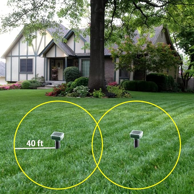 Solar-Powered Mole Repellent 10P Outdoor, Gopher Repellent for Lawn Garden Yard, Mole and Vole Repeller Waterproof, Effectively Repels Gophers Snake
