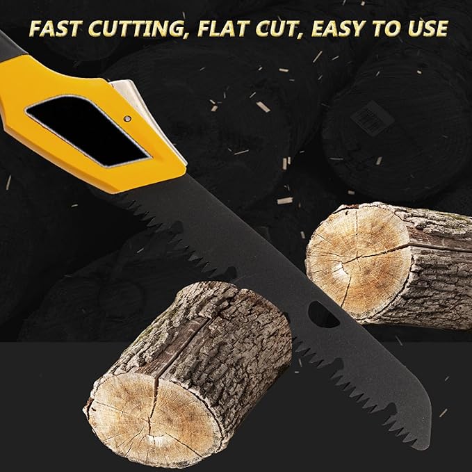 14-inch folding saw, sharper blades, outdoor and camping saws, hunting/bone saws, handling firewood, fire pit lumber, lawn and garden work, pruning trees and shrubs, easy to use and store