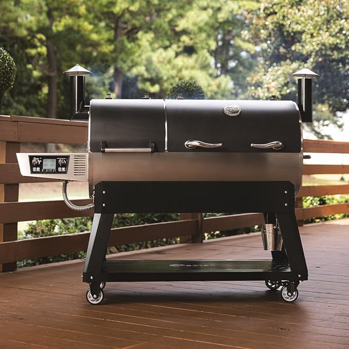 recteq DualFire 1200 Wood Pellet Smoker Grill, Wi-Fi Electric Pellet Grills, Dual Chambers for Hot and Fast + Low and Slow Cooking
