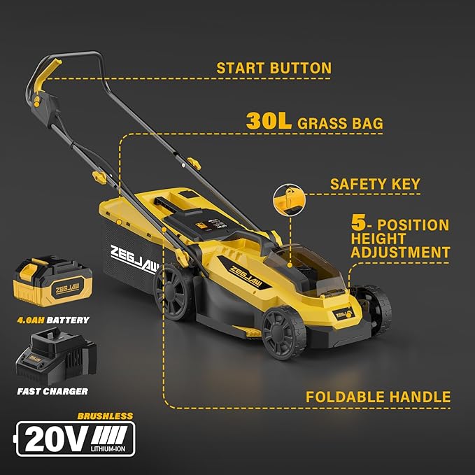 13" 20V Cordless Lawn Mower and 12" 20V Cordless String Trimmer and Edger