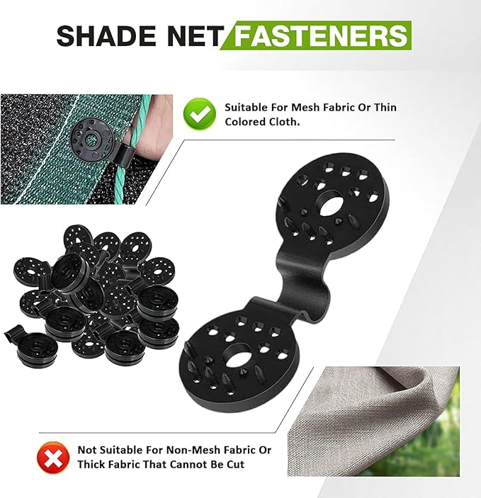Shade Cloth Clips, 2025 Shade Cloth Heavy Duty Lock Grip Shade Cloth Fix Plastic Clamp, Tarp Clips Fence Fabric Clips Greenhouse Shade Cloth Clips for Garden Netting Sun Shade Net (White, 100Pack)