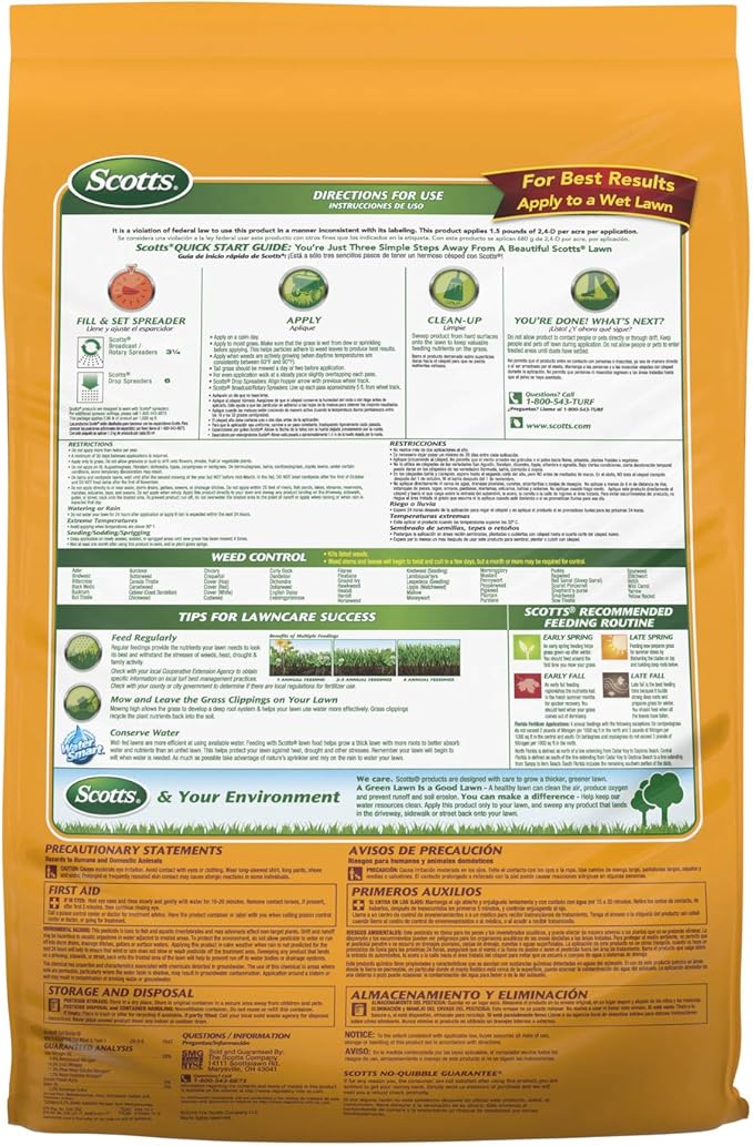 Scotts Turf Builder WinterGuard Fall Weed & Feed3, Weed Killer Plus Fall Fertilizer, 5,000 sq. ft., 14.29 lbs. (2-Pack)