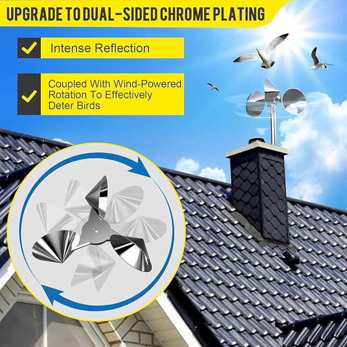 Bird Reflectors to Keep Birds Away, Scare Devices- Bird Spinners to Keep Pigeons Sparrows, and Woodpeckers Away for Outside (1PC)
