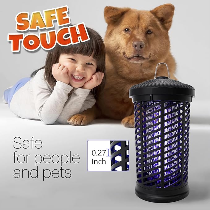 Electric Bug Zapper, 9.84 Ft Power Cord with Switch, Mosquito Zapper Indoor/Outdoor, 4200V 18W Waterproof Fly Zapper Mosquito Trap for Home, Patio, Backyard