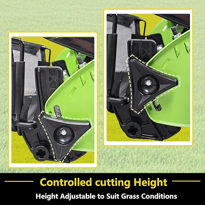 Push Lawn Mower, 16-Inch 5-Blade Walk-Behind Manual Push Reel Lawn Mower - Cordless, Adjustable Height for Effortless Yard & Garden Grass Cutting