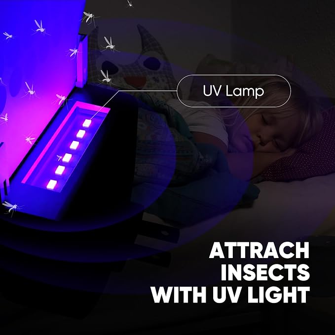 Flying Insect Trap Indoor, Fly Bug Zapper Pest Light Trap for Mosquito, Fruit Flies, Gnats, Moths, Attractant Bug Catcher Light for Home