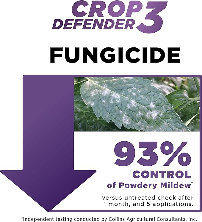 Grower's Ally Crop Defender 3 Ready-to-Use 24 oz | Natural, Safe & Organic Insecticide & Fungicide Control for Plants - Powdery Mildew, Spider Mites & Russet Mite Killer, OMRI Listed