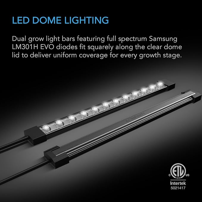 AC Infinity Heavy-Duty Humidity Dome 5x8 Germination Kit with Waterproof Seedling Mat, Full Spectrum LED Grow Light Bars, Samsung LM301H EVO Diodes, Vented Extension Panels, for Seed Starting