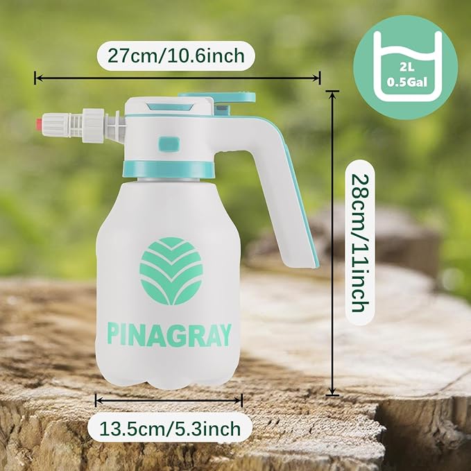 2L/0.5Gallon Electric Foam Sprayer - Rechargeable Car Foam Sprayer with 2 Nozzles, Type-C Charging, 1hour Runtime for Car Wash, Gardening & Home Cleaning
