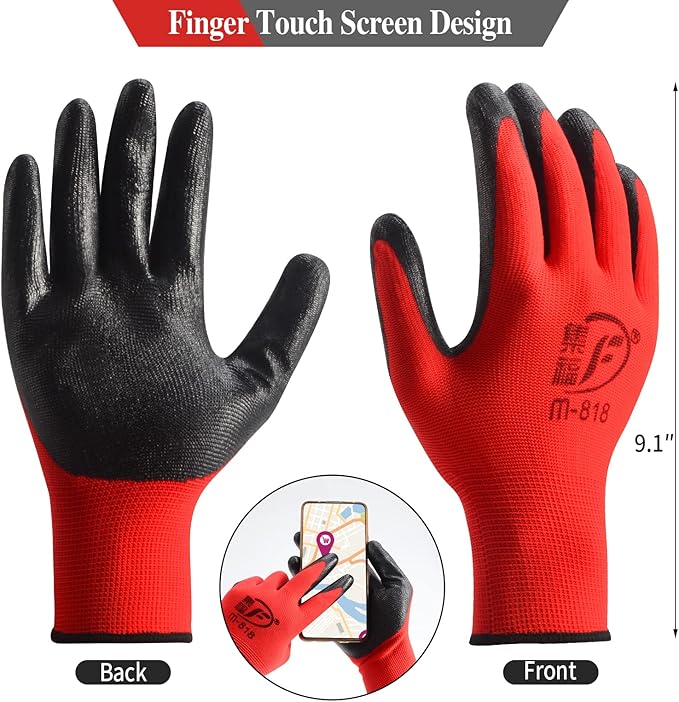 90 Pair Gardening Gloves for Men Women, Breathable Rubber Coated Garden Gloves Working Gloves for Gardening, Construction