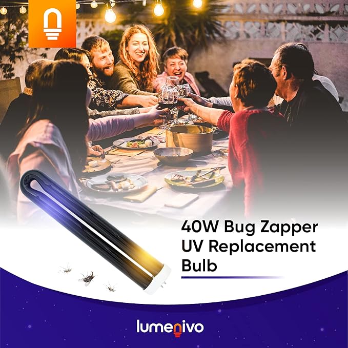 40 Watt Bug Zapper Bulb Replacement for Stinger B4045-4 UVB45 by Lumenivo - UV Blacklight Replacement Bulb for Bug Zapper Outdoor and Indoor Fly Trap for Home - 3 Bulbs