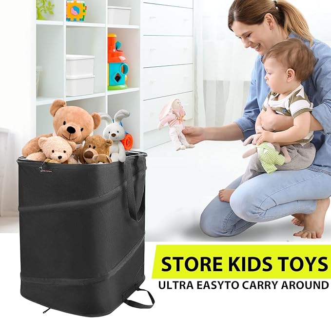 YUDI & GARDEN 46 Gallon Square Collapsible Yard Waste Bin|Collapsible Trash Can|Camping Trash Can, for Collecting Weeds or Party and Yard Waste