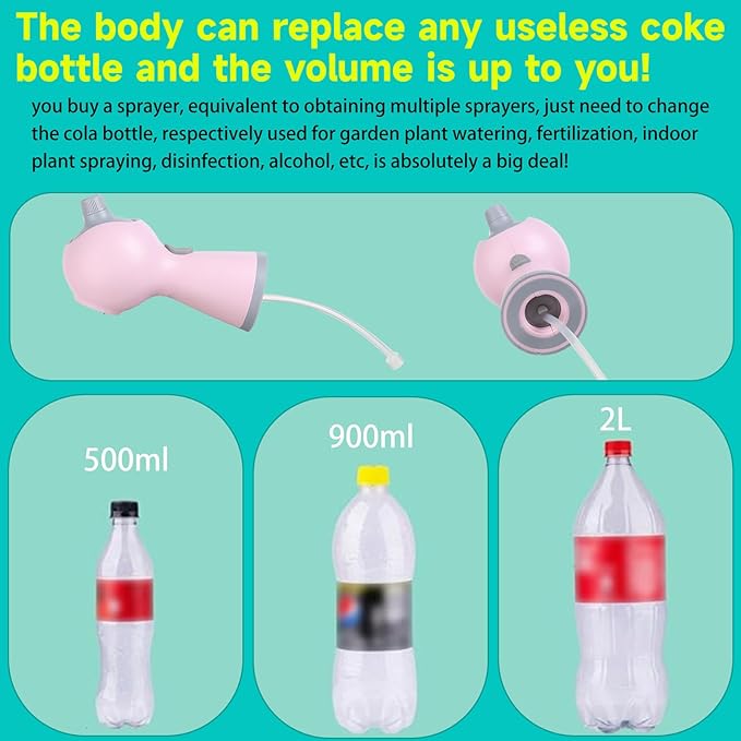 electric sprayer, electric spray bottle, long battery life, portable, USB charging, continuous spray bottle, watering can indoor plants, suitable for gardening and courtyard (white)