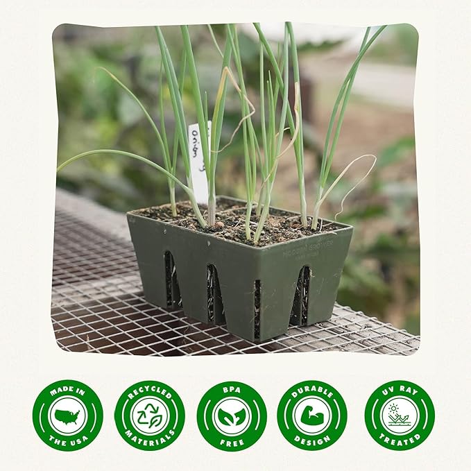 Epic Gardening Reusable Seed Starter Tray - 6 Cell/24 Seedling Starter Trays - Easy Watering, Indoor Greenhouse, Plant Starter, Gardener-Friendly for Seedlings | UV-Treated & BPA-Free - Sage Green