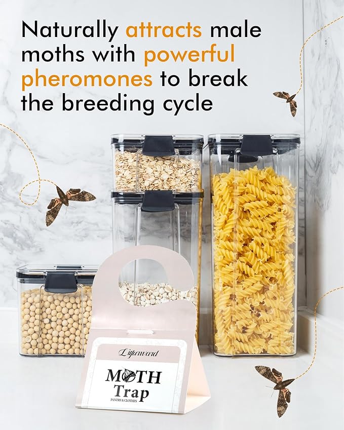 Pantry Moth Traps - Extra Strength Hanging Clothes Clothing Moth Traps with Pheromone for House Pantry Indoor Closets - 20 Pack